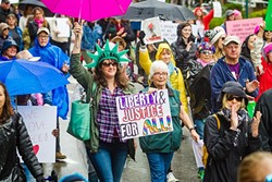 ON THE MARCH:  The SLO Women&rsquo;s March drew thousands and helped spark a renewed interest in political activism in SLO County. - PHOTO BY JAYSON MELLOM