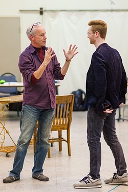 BROADWAY BOUND:  Joe Ogren (right) plays the role of Max in Lend Me a Tenor under the watchful eye of director Brad Carroll (left). &ldquo;The first time I got to listen to this music and read this script, I really knew it was a special show,&rdquo; Ogren said. - PHOTO BY JAYSON MELLOM