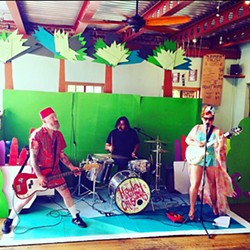 DIVE IN! Hayley and the Crushers bring their surf rock to Sally Loo's during the second annual Summer Crash Pool Party, with a pool-centric set design by Neal Breton. - PHOTO COURTESY OF HAYLEY AND THE CRUSHERS