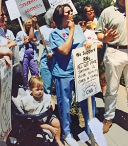 STRIKE Members of the SLO chapter of the California Nurses Association went on strike in 1999 and 2002. - PHOTO COURTESY OF SHERRI STODDARD