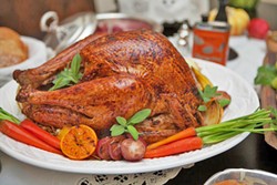SLICE IT UP, SLEEP IT OFF Gluttony, sloth, and&mdash;of course&mdash;political disagreements will abound this Thanksgiving. Take Flavor writer Hayley Thomas Cain's advice, and "roll with it." Oh, and pass the rolls, please! - PHOTO COURTESY OF DINA MANDE