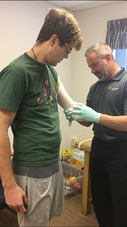 NEW TOOL Carson Miller is working with the Hanger Clinic in San Luis Obispo to find a prosthesis that will suit his needs. - PHOTO COURTESY OF CARSON MILLER