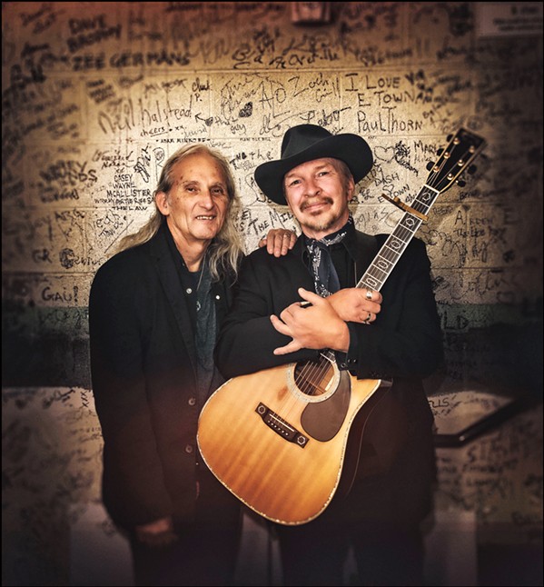 PALS AND ICONS Longtime friends and music icons Jimmie Dale Gilmore (left) and Dave Alvin play The Siren on May 23, the first stop on a nationwide tour. - PHOTO COURTESY OF TIM REESE PHOTOGRAPHY