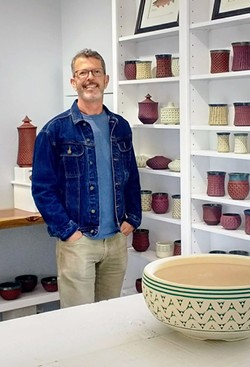 REPURPOSED Artist Kenny Standhardt and his husband remodeled the stand-alone garage of their newly purchased San Luis Obispo home into an art studio for Standhardt to make his ceramics in. - PHOTO COURTESY OF KENNY STANDHARDT
