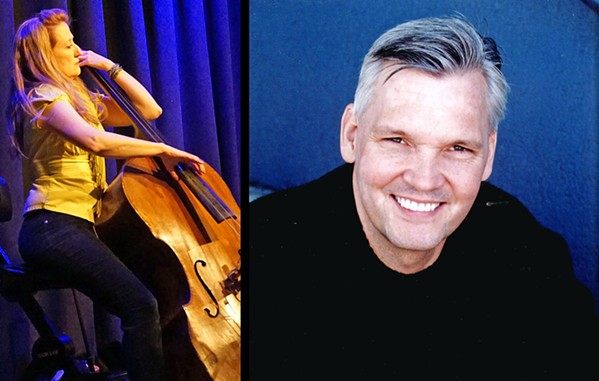 IMPROV ARTISTS Musician Susan Cahill (left) and actor John Wilkerson (right) will team up to perform "Sonata for Double Bass and iTunes User Agreement" at Festival Mozaic on July 20. - PHOTOS COURTESY OF SUSAN CAHILL AND JOHN WILKERSON
