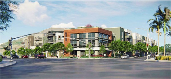 APPROVED Despite resistance from residents and officials, the SLO Planning Commission voted to approve a four-story mixed-use project on Foothill Boulevard. It will next go to the City Council for a final green light. - RENDERING COURTESY OF THE CITY OF SLO