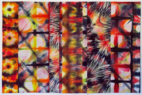 GALACTCIC Paso Robles artist Jeanne Aird takes her inspiration from sources like nature, colors, and patterns when creating quilt art pieces like Wondering About Mars. - IMAGE COURTESY OF JEANNE AIRD