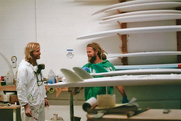 SURFING'S IN THE FAMILY Chandler (left) and Cory (right) Richmond learned how to build surfboards from their father. Now, they have their own surfboard business in Morro Bay. - PHOTO COURTESY OF NAUTILUS SURF SHOP