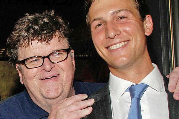 KEEP YOUR ENEMIES CLOSER Before Trump's presidency, Michael Moore found a strange ally in Jared Kushner, the president's son-in-law. - PHOTO COURTESY OF DOG EAT DOG FILMS