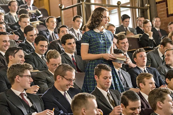 STAND UP AND STAND OUT Felicity Jones (standing) stars as Ruth Bader Ginsburg, who made her early career about fighting for equality. - PHOTOS COURTESY OF AMBLIN PARTNERS