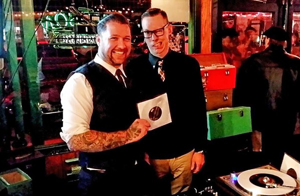 DANCE CRAZE! DJs Curtis Campbell (left) and Josh Whipple (right), known as The Ideals, will spin vintage '60s vinyl at SLO's Giuseppe's Cucina Rustica on March 30, as part of the 30th annual Push-Start Scooter Club's Rides of March scooter rally. - PHOTO COURTESY OF THE IDEALS