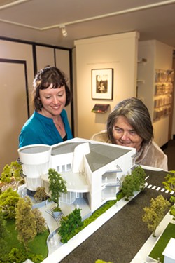 CHANGES Under the leadership of longtime Executive Director Karen Kile (right), the SLO Museum of Art launched a capital campaign for a new $15 million building in 2017. After 20 years in that role, Kile will retire in May. - FILE PHOTO BY JASYON MELLOM