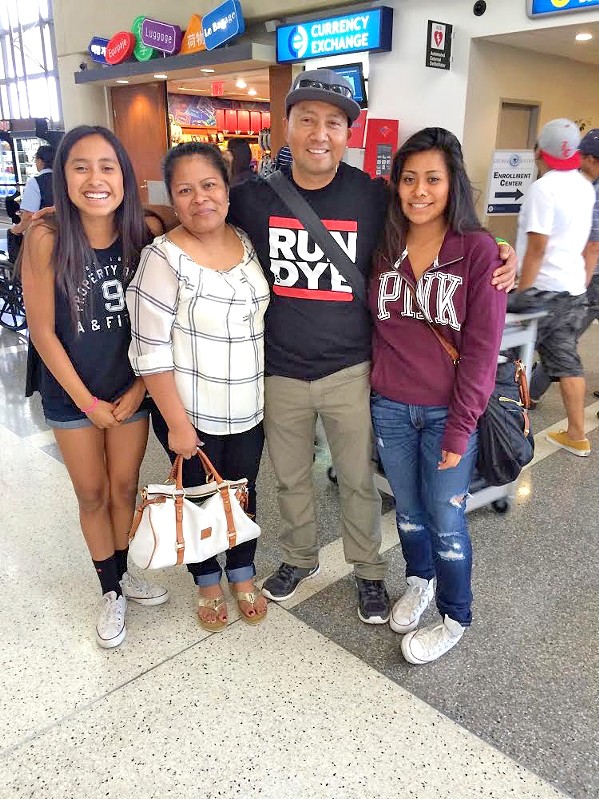 REUNITED (from left to right, Grecia, Neofita, Carlos, and Susan) Ten months after Susan Valerio's mother was deported, the community helped her and her siblings board a plane to visit their parents in Mexico, Susan said. - PHOTO COURTESY OF SUSAN VALERIO