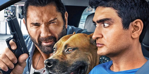 BUDDY FLICK Vic (Dave Bautista, left), a hard-nosed detective, enlists his Uber driver, mild-mannered Stu (Kumail Nanjiani), to track down a terrorist, in the comedy action film Stuber. - PHOTO COURTESY OF TWENTIETH CENTURY FOX