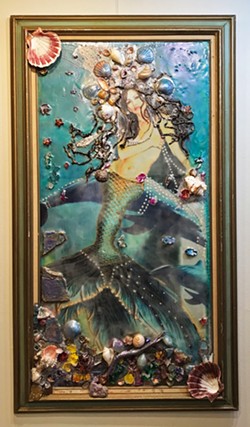 UNDER THE SEA Remembering Atlantis is an encaustic, mixed-media piece that explores the idea of other civilizations and the healing knowledge they might have had. - IMAGES COURTESY OF DEPRISE BRESCIA