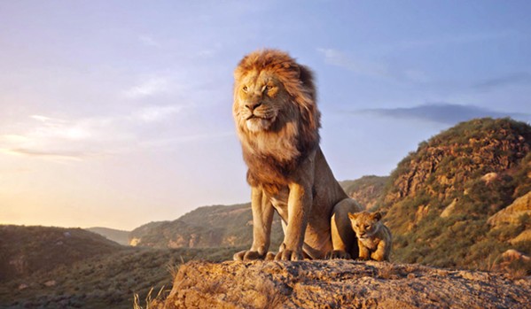LIONAGE Musafa (left, voiced by James Earl Jones) tries to instill his code of honor to his young son Simba (voiced by JD McCrary), in the photorealistic-animated remake of The Lion King. - PHOTO COURTESY OF WALT DISNEY PICTURES