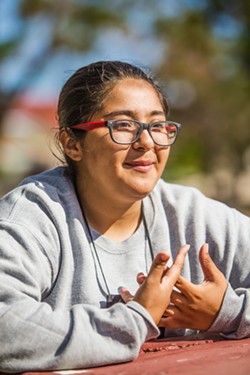 SELF-AWARENESS Dezarey Cerna came to Grizzly Youth Academy because she wants to relieve her grandmother of the stress Cerna says she was causing her by falling behind in school and using drugs. - PHOTO BY JAYSON MELLOM