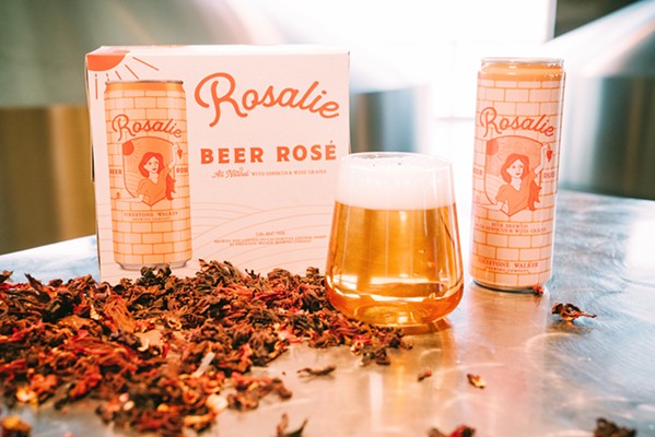 BREAKING THE BEER MOLD Rosalie is co-fermented with chardonnay and other aromatic local wine grape varieties from Castoro Cellars in Paso Robles. The brewmasters incorporate a dash of hibiscus flower to achieve that pretty ros&eacute; color. - PHOTO COURTESY OF FIRESTONE WALKER