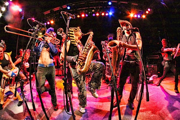 JOIN THE PARTY Brassy funk, rock, and jazz ensemble MarchFourth plays the SLO Brew Rock Event Center on Oct. 17. - PHOTO COURTESY OF MARCHFOURTH