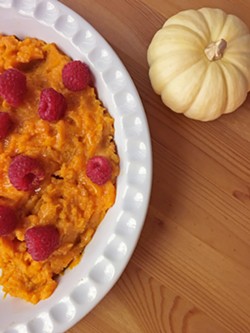 HEALTHY-ISH This mashed sweet potato recipe has to be my absolute favorite; it's perfect topped with raspberries. - PHOTOS BY KAREN GARCIA