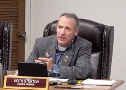 FLIP-FLOPPING At a meeting on Nov. 26, the Arroyo Grande City Council voted to push a proposed 60 percent pay raise back to 2022, a decision that largely hinged on Councilmember Keith Storton’s swing vote. - SCREENSHOT FROM SLO-SPAN