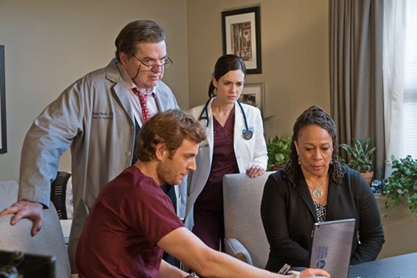 THE CAST Chicago Med actors (Left to right) Oliver Platt, Nick Gehlfuss, Torrey DeVitto, and S. Epatha Merkerson return for a fifth season, and will appear under the direction of Cambria native S.J. Main-Mu&ntilde;oz in their March 25 episode. - PHOTO COURTESY OF NBC
