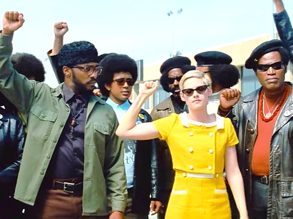 SOLIDARITY In Seberg, the life and death of French New Wave icon Jean Seberg (Kristen Stewart, center) and her involvement with the Black Panther Party is explored, questioning whether the FBI drove her to suicide. - PHOTO COURTESY OF PHREAKER FILMS