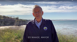 LIFE’S A BEACH In a video posted on May 1, Pismo Mayor Ed Waage asked tourists to stay away from Pismo Beach for now. - SCREENSHOT FROM YOUTUBE