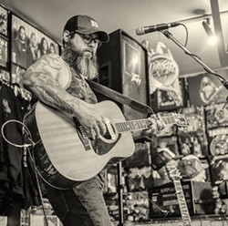 SOUL BARE Jon Bartel, pictured here at a solo show he played at The Heavy Metal Shop in Salt Lake City last summer, recently released a forlorn and potent new EP, Hell. - PHOTO COURTESY OF PATRICK CARNAHAN