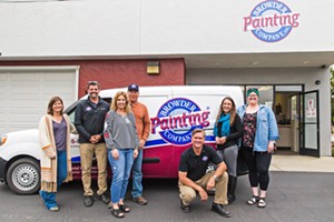 COLOR COORDINATOR Meet the painting professionals at the Best Home Painting Company in SLO County: Danielle Burk, Nick Nystrom, Jennifer Browder, Ryan Browder, Dirk Kenyon, Latia Blair, and Colleen Stefanek from Browder Painting Company. - PHOTO BY JAYSON MELLOM