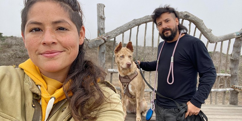 FAMILY AFFAIR Founder Juan Luzuriaga (right) runs Ancestral Treats with his sister and Ayurveda enthusiast Maria Belen (front) who got him interested in learning more about dog nutrition for his pet, Moksha (center).