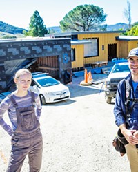 WITH EFFICIENCY IN MIND Michael Horgan (right) and Hannah McKay (left) collaborate to build the first passive house in San Luis Obispo.