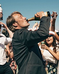 BOTTOMS UP Martin (Mads Mikkelsen), a joyless high school history teacher, experiments with alcohol to enliven himself, in Another Round, an Academy Award nominee screening on Hulu and Amazon Prime.