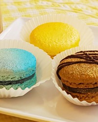 'BEAUTY AT FIRST SIGHT' Food blogger Nancy Waltz sampled blueberry cream, lemon, and chocolate flavors at Monika's Macarons in San Luis Obispo on July 31.