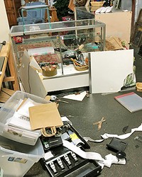 SMASH-AND-GRAB Vandals broke into the Mission Thrift Store, stole items totaling up to $500, and destroyed a display case and the cash register.