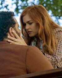 MEANT FOR EACH OTHER Widower and single dad Gary (Josh Gad) is an emotional mess, and quirky Mary (Isla Fisher) has a dark secret, and they seem to keep running into each other even when they're running away, in Wolf Like Me, streaming on Peacock.
