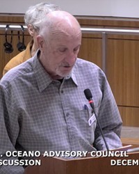 NEW PLAN Oceano Advisory Council Chair Charles Varni gave public comment on Dec. 6 recommending the SLO County Board of Supervisors dissolve both advisory groups in Oceano and set up a new one with elected members.