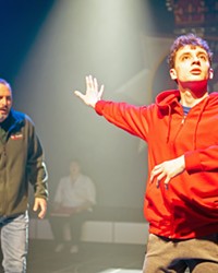 ACUTE RENDERING Lead actor Dylan Hahn (front) played neurodivergent protagonist Christopher Boone in the Cuesta College production of The Curious Incident of the Dog in the Night-Time. Artistic Director bree valle commended the show for its representation onstage.