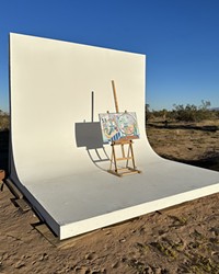 THE SETUP Artist Kevin Cincotta draws inspiration from nature. He sets up his canvas and paints in the desert, where he's able to fully connect with the earth around him.