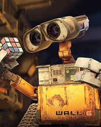 ELECTRIC LOVE Left alone on a trashed Earth, garbage collection robot WALL-E (voiced by Ben Burtt) meets a visiting robot and embarks on an adventure, in WALL-E, screening at The Palm Theatre of San Luis Obispo.