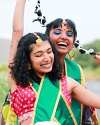 PROUD MOMENT 2023 Cal Poly grads Anusha (front) and Advaitha celebrated their graduation with the help of Cal Poly Pride Center's Lavender Commencement for students.