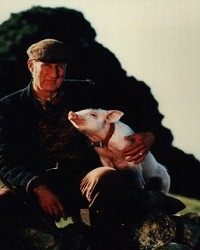 THANK YOUR LUCKY PIG :  James Cromwells film career got a huge boost after he played Farmer Hoggett in Babe. The vegan would never consider slaughtering an animal for food in real life.