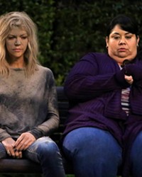 FRIENDS IN NEED Mackenzie (Kaitlin Olson, left) becomes fast friends with her sister’s housekeeper Alba (Carla Jimenez), when they suffer through one misadventure after another as they look after Mackenzie’s spoiled nieces and nephews.