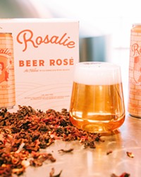 BREAKING THE BEER MOLD Rosalie is co-fermented with chardonnay and other aromatic local wine grape varieties from Castoro Cellars in Paso Robles. The brewmasters incorporate a dash of hibiscus flower to achieve that pretty ros&eacute; color.