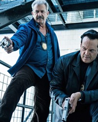 OLD-SCHOOL In Dragged Across Concrete, overzealous cops Brett Ridgeman (Mel Gibson, left) and Anthony Lurasetti (Vince Vaughn) find themselves suspended and decide to enter the criminal underworld and make a big score off a criminal.
