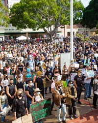 CROWDED STREETS Thousands of supporters converged around the courthouse in downtown SLO on June 3 to rally against police violence.