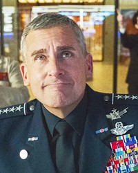 TOP DOG Steve Carrell stars as Gen. Mark R. Naird, the first commander of the new sixth branch of the U.S. military, Space Force, in Netflix's new comedy appropriately called Space Force&mdash;a sort of running joke about American idiocy.