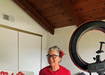 SLO Mayor Heidi Harmon uses a boom box and laptop to stream her music show for preschoolers and their parents amid COVID-19 crisis