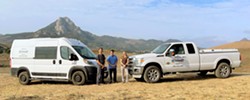 PHOTO COURTESY OF CENTRAL COAST VETERINARY SERVICES - DREAM TEAM Central Coast Veterinary Services, which is one of SLO County's only full-time mobile vet practices, is growing. Founder Dr. Raffy Dorian (center) added two new vets to his team: Dr. Daniel Gutman (left) and Dr. Molly McElrath (right).