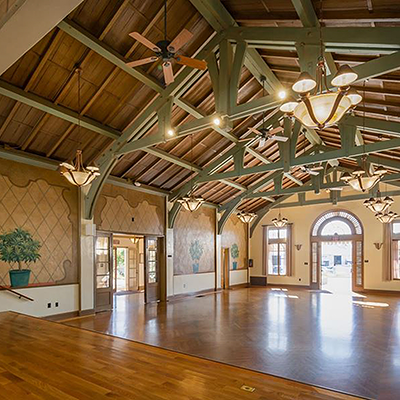 Visitors to The Monday Club will enjoy viewing original architectural features including murals, hardwood herringbone floors and the open truss system that was a recurring element in many of Julia Morgan’s buildings.